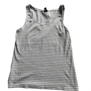 EDDIE BAUER EUC WOMENS GRAY WHITE STRIPE TANK TOP SHIRT SUMMER CASUAL SIZE 1XL